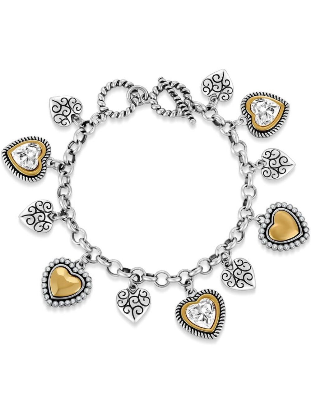 Unique Heart Charm Bracelet for Women, Eco-Friendly Zinc Alloy Vintage Jewelry
